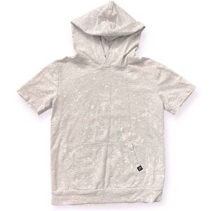 Art Class Kid’s Gray White Floral Pullover Hooded Short Sleeve Sweatshirt 6/7